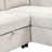 Stylish And Functional Light Chaise Lounge Sectional With Storage Rack Pull-Out Bed Drop Down Table  And USB Charger-1987317077