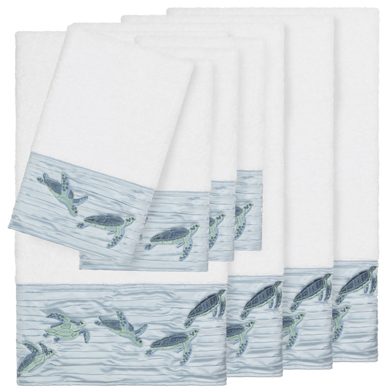 Mia 8 Piece Turkish Cotton Towel Set, White