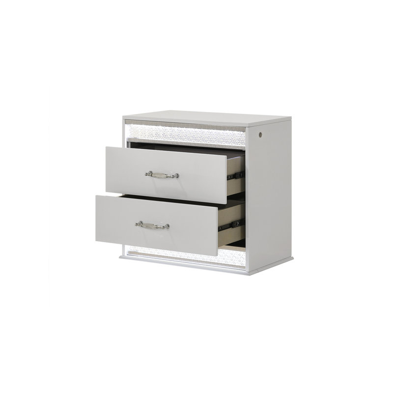 Table de chevet 2 tiroirs Glam