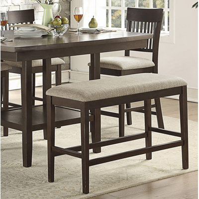 Counter Height Bench, Upholstered Casual Style Dining Bench