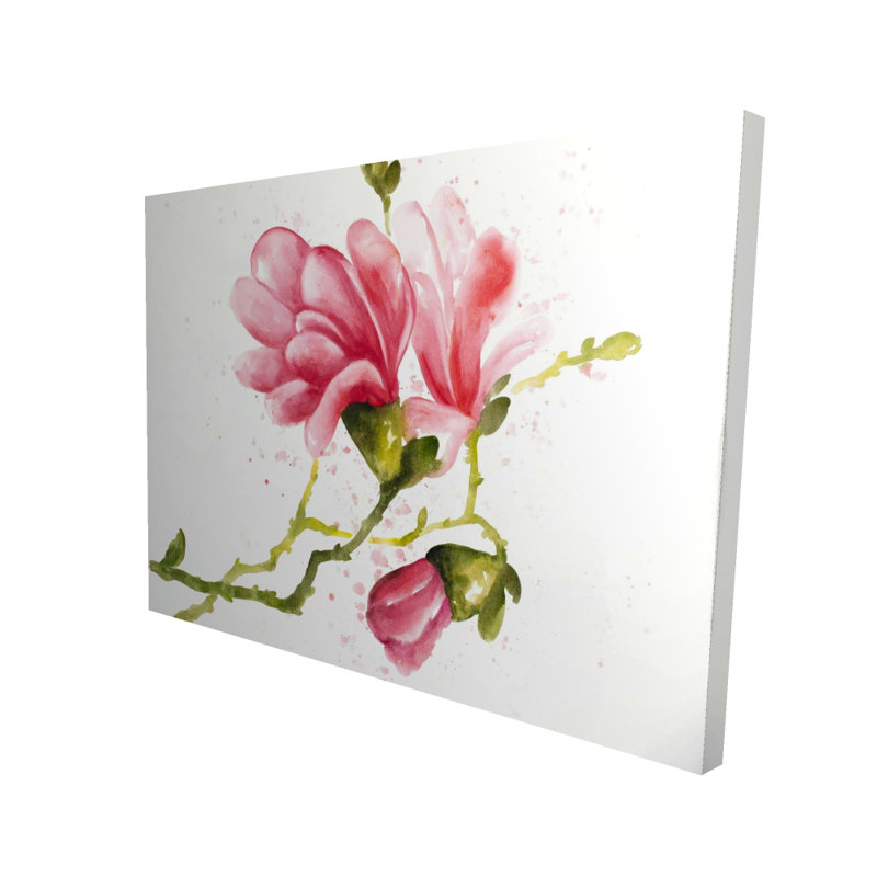 Fleurs de magnolia - Toile florale illustrative pour la décoration intérieure