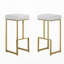 Ensemble de 2 tabourets de bar en similicuir avec structure en métal plaqué or, tabouret de comptoir sans dossier pour la salle à manger de cuisine-564289381