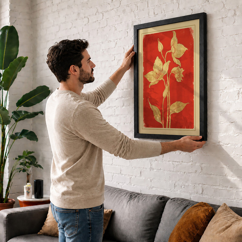 Gilded Stem Botanical - Framed Print, Unframed, A3 - 42.0 x 29.7 cm