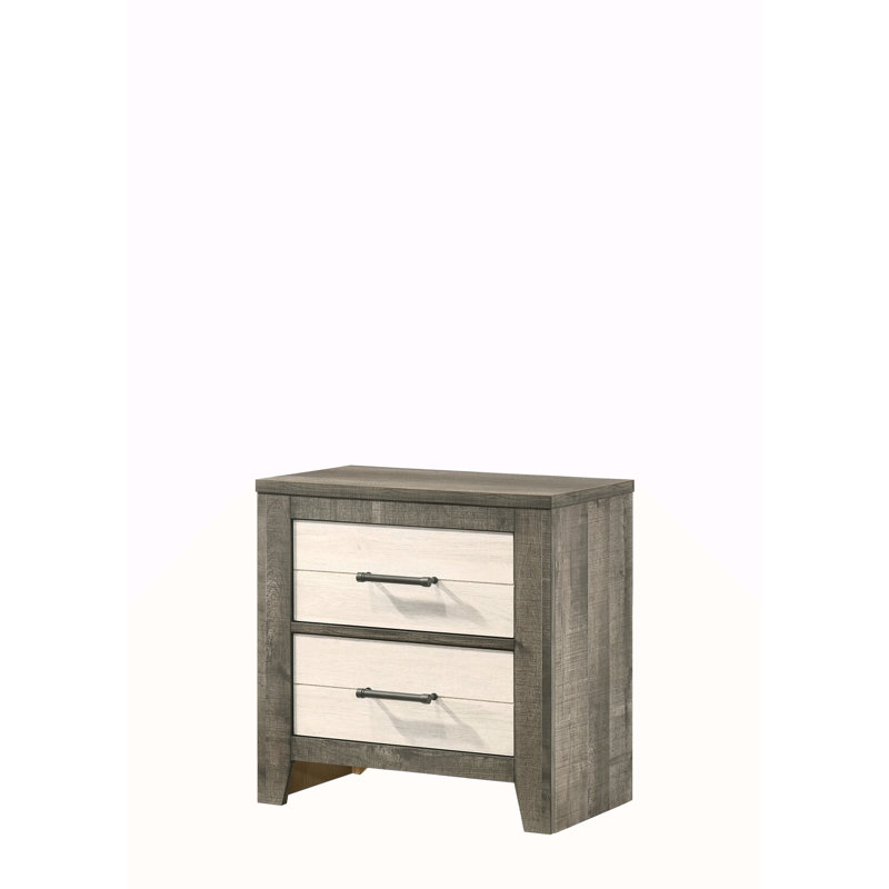 Nightstand With 2 Drawers Storage