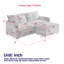 Canapé modulaire gris en velours côtelé gris 2 pièces pour salon, structure haute, structure en bois, canapé avec coussins relaxants, surface, base-995964292-995964297