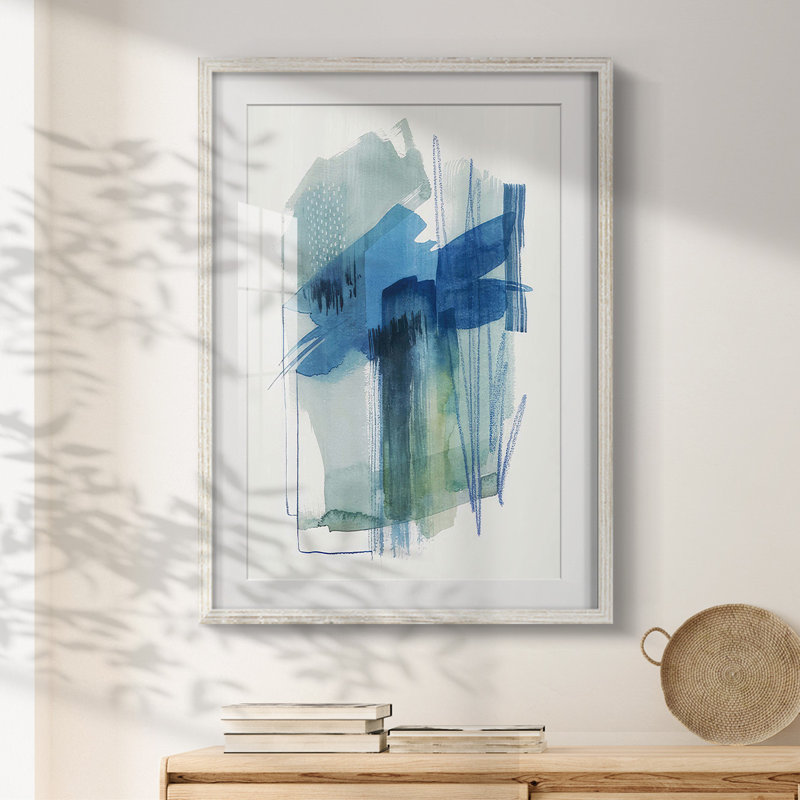 Oasis abstraite II - impression encadrée, H 25,5 po x l 17,5 po, Blanc