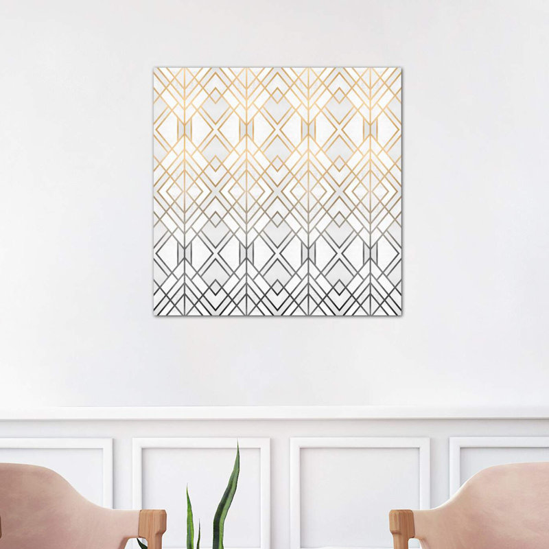 Geo by Elisabeth Fredriksson - Print on Canvas, 66.04 cm H x 66.04 cm W, Brown Floater Framed
