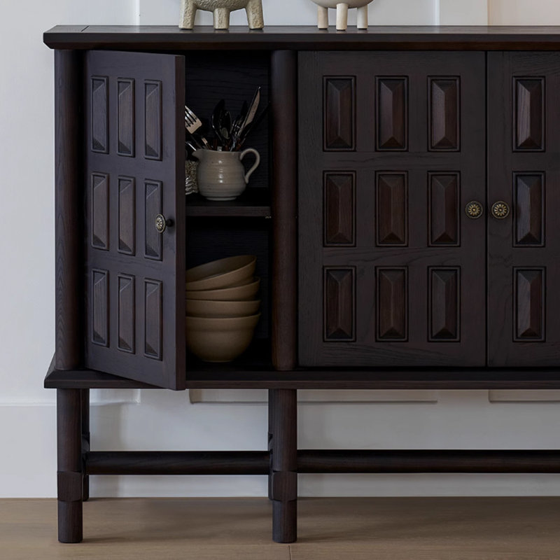 Buffet multi-fonctions en bois massif French French, Noir, noir, noir, noir