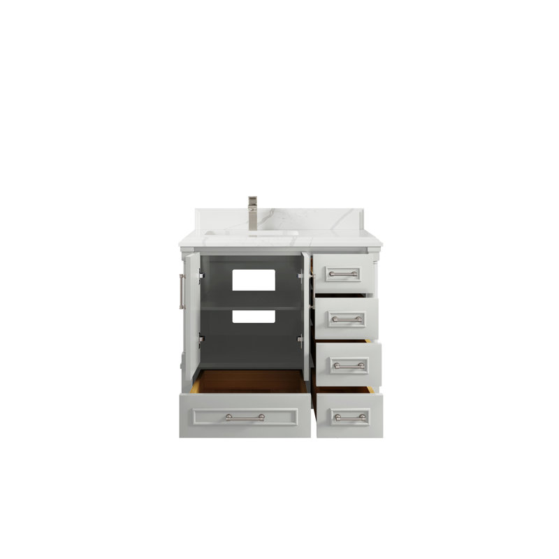 Ensemble de meuble-lavabo simple 36 po Aberdeen, Calacatta Laza