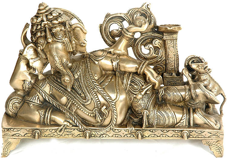 Ganesha inclinable avec lampe (Diya)