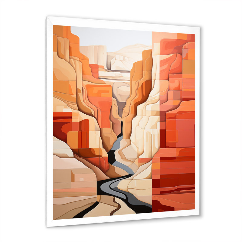 «Abstract Canyon Desert Storm», reproduction sur toile, H 40 po x l 30 po x P 1,5 po, Cadre simple blanc