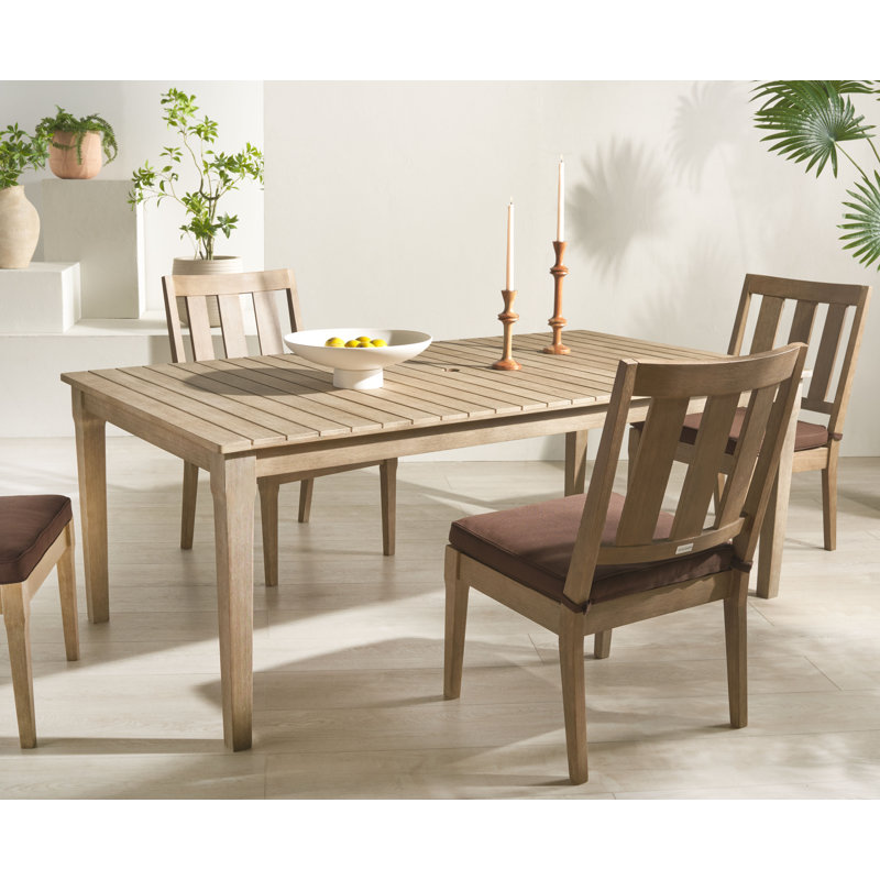 Ensemble de salle à manger rectangulaire pour 4 personnes 81,4 po Samya, Brun