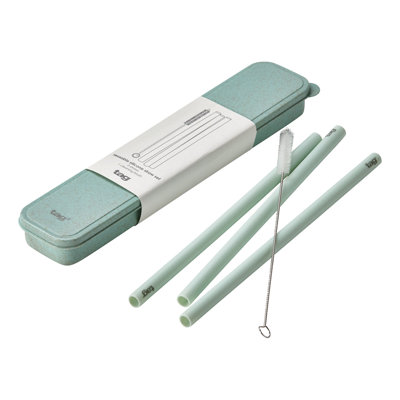 Ensemble de pailles réutilisables en silicone