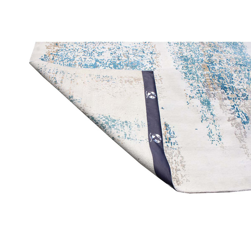 Abstract Area Rug in Green, Rectangle 10' x 14'