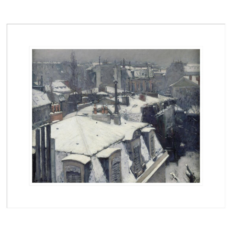 «Vue de toits (Effet de neige) dit Toits sous la neige» par Gustave Caillebotte, H 17,75 po x l 20,84 po