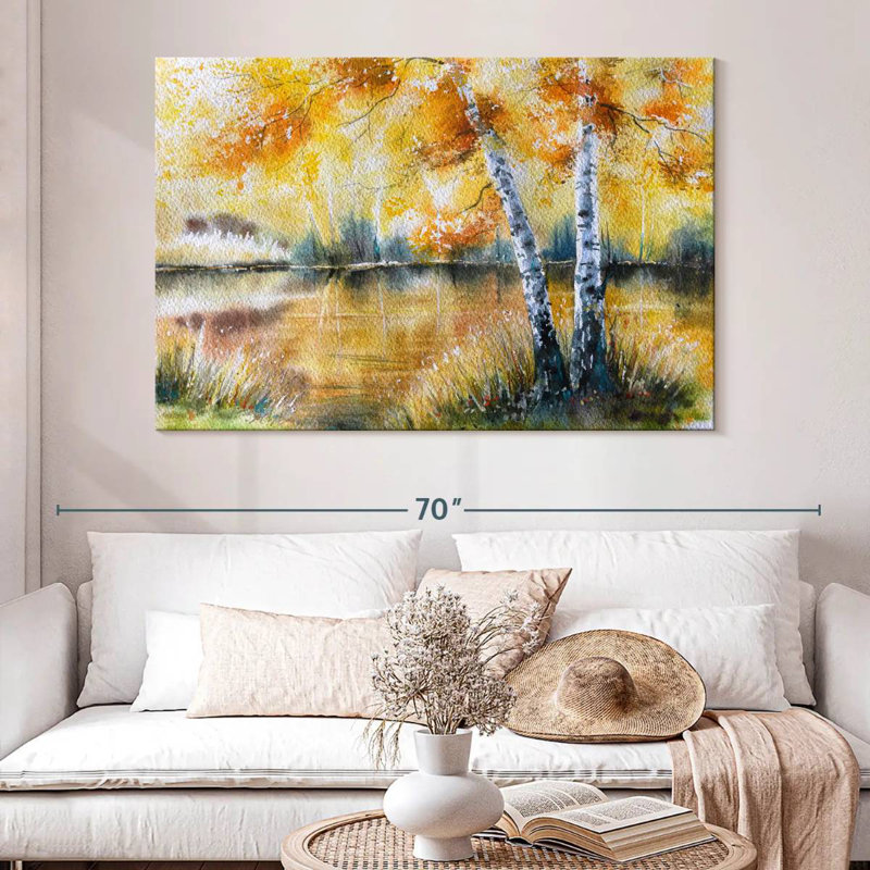 Bouleaux Alvord Golden Lakeside, H 34 po x l 51 po