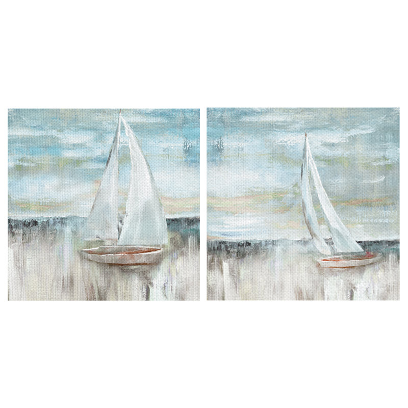 «Soft Sail I and II», ensemble de 2 reproductions sur toiles tendues, H 20 po x l 20 po x P 1,5 po