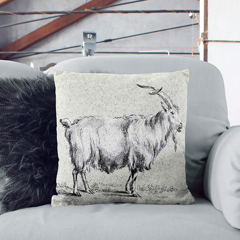 Square Throw Cushion, 40cm H x 40cm W x 15cm D, Stone