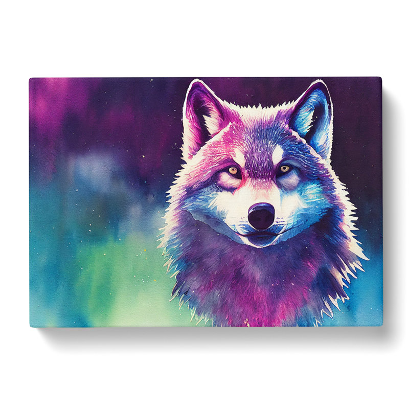 Watercolour Wolf Vol.1 Abstract - Wrapped Canvas, 35cm H x 50cm W x 3cm D