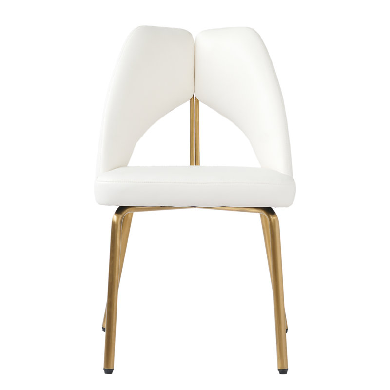 Chaise moderne en polyuréthane, Blanc laiteux, 2