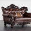 Chaise traditionnelle l 49 po, cerisier foncé / brun clair