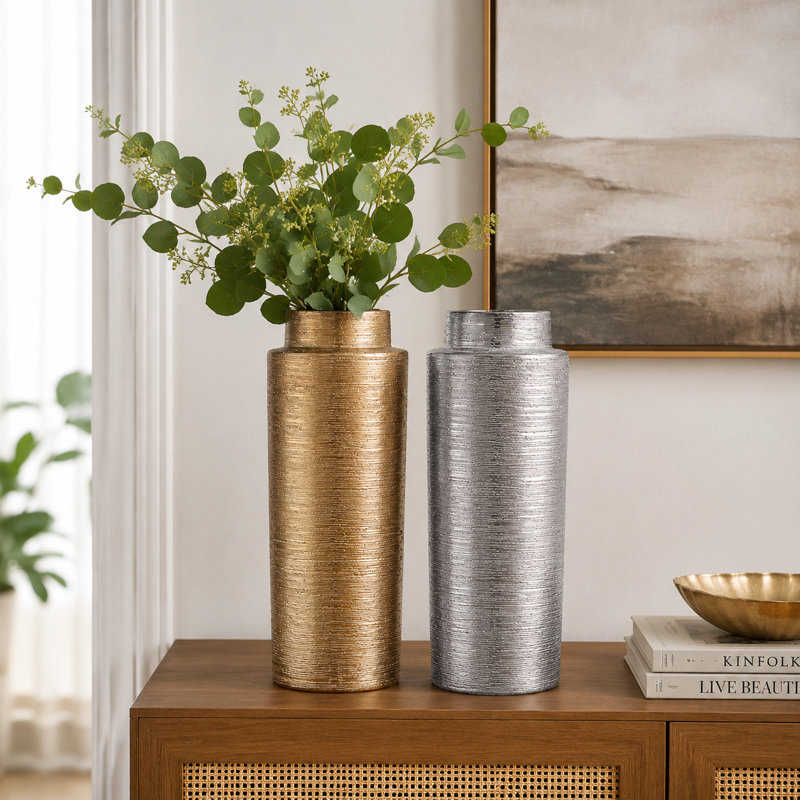 Vases décoratifs 12,9 po, Or/argent