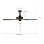 Ventilateur de plafond transitionnel intérieur / extérieur noir mat 52 po avec trois ampoules DEL 3000K Gallant II-2023017342-2023017339