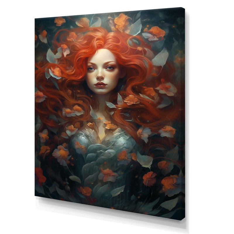 Art psychédélique «Enchantress Portrait I», H 32 po x l 16 po x P 1 po, Toile tendue