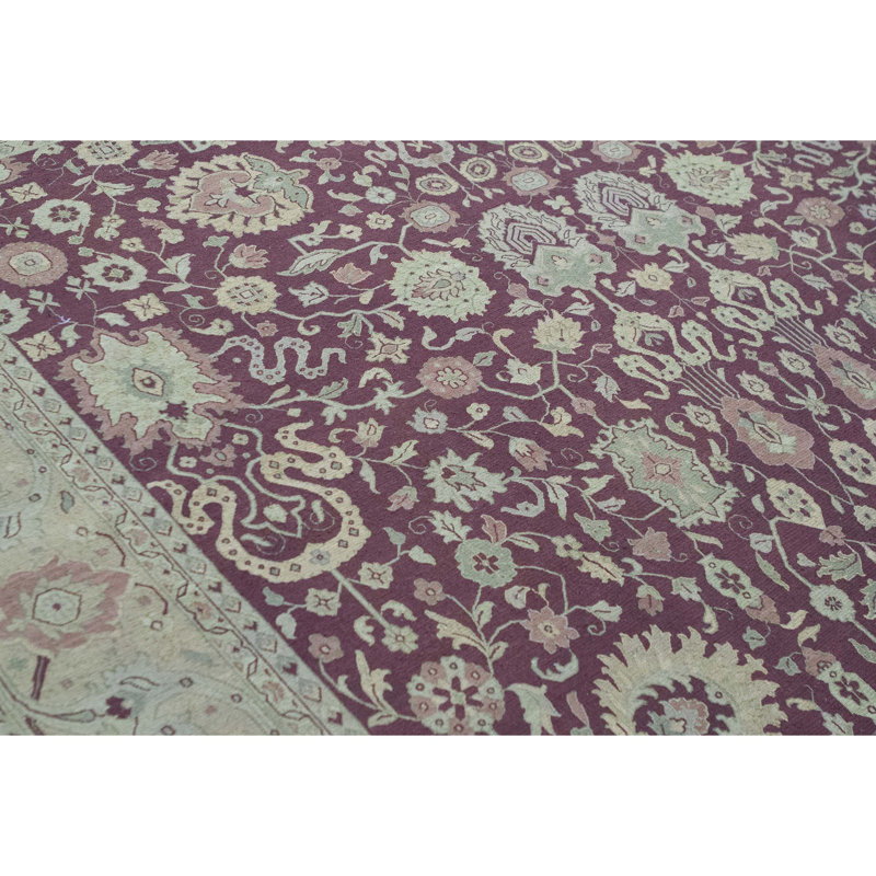 Tapis rouge et or de haute qualité noué à la main