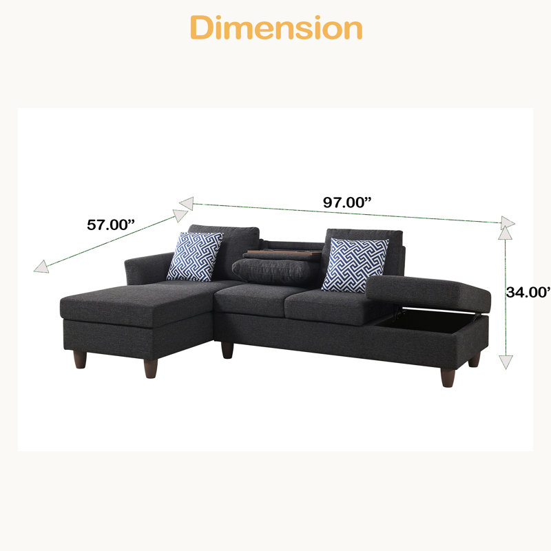 Unités de rangement cachées et coussins décoratifs assortis pour les maisons modernes, Lin noir