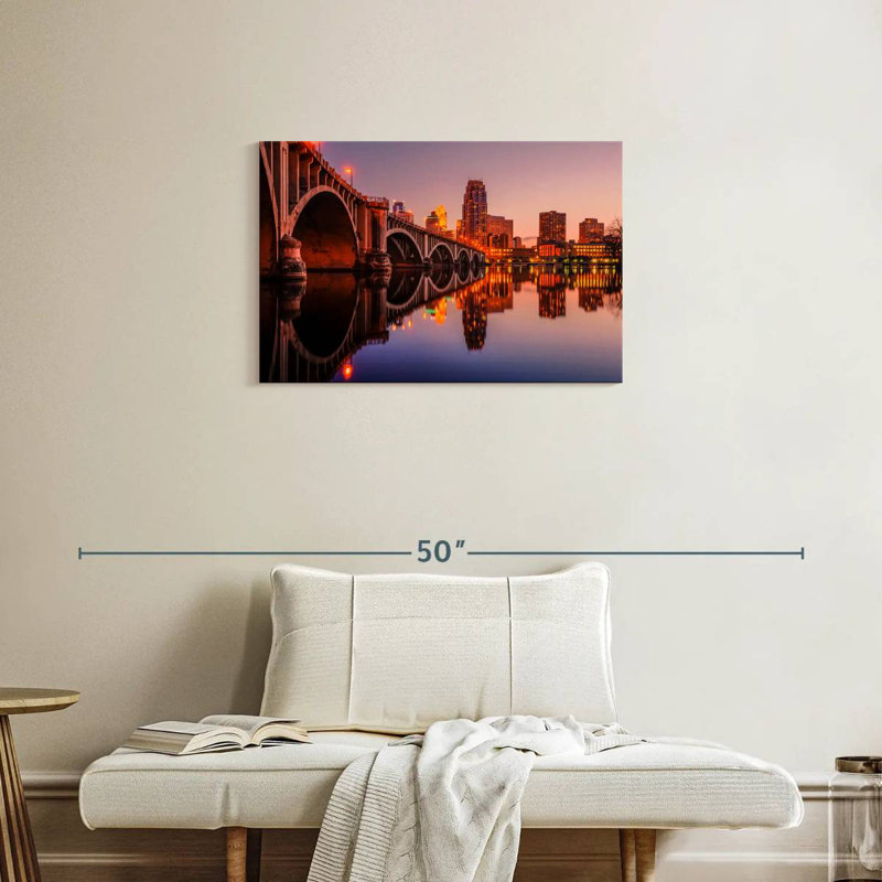 Sirci, Minneapolis, paysage urbain au crépuscule, H 20 po x l 30 po