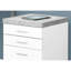 Modern Rolling File Cabinet With Storage Compartments, White And Grey Cement Laminate Finish Office Space Function,