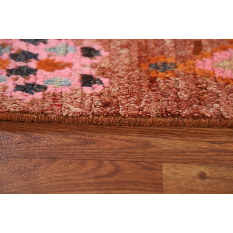 One-of-a-Kind Rectangle 5'11" X 7'9" New Age Wool Area Rug in Rust