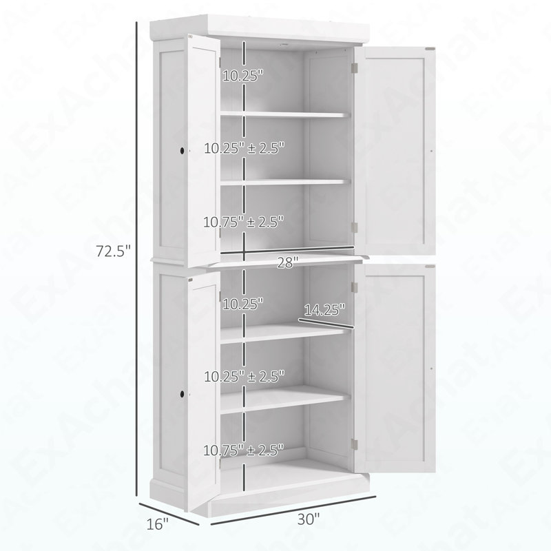 Garde-manger autoportant 72,5 po - 4 portes et tablettes réglables personnalisables