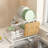 2-Tier Metal Dish Drying Rack with Drain Board 360-Degree Rotatable Anti-Rust Coating-1452026126