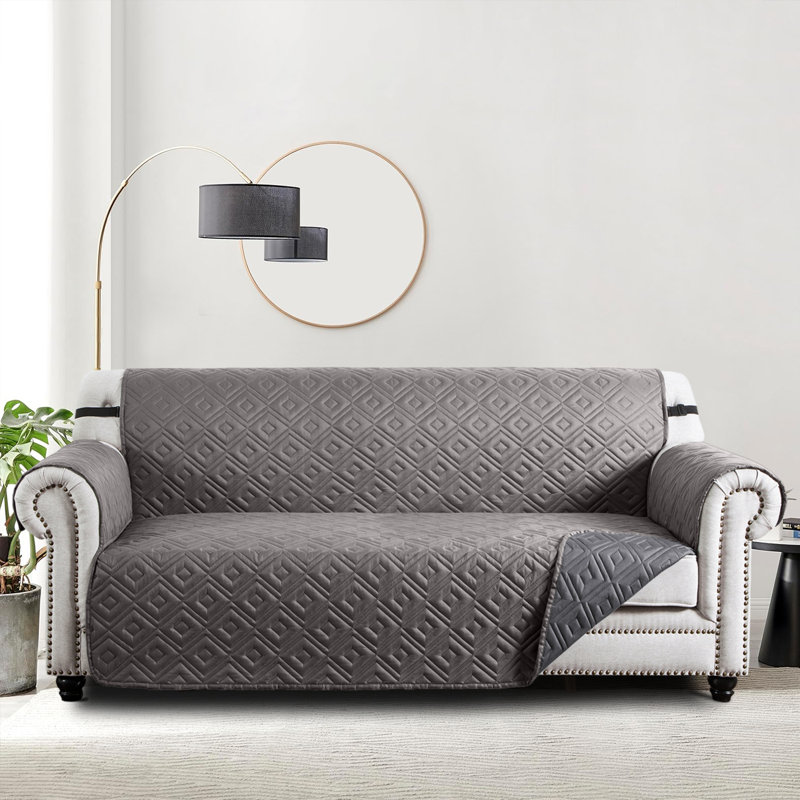 Reversible Waterproof Sofa Protector - Dual-Sided Sofa Protector Slipcover, Light Grey/Dark Grey