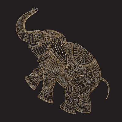 " Vector Elephant Silhouette. "