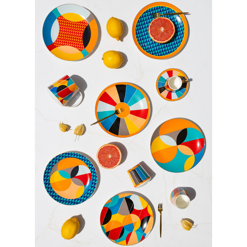 Elegant Dessert Plate Set (6 Pieces), 100% Porcelain, 7.9 x 7.9 x 0.8 inches | Dishwasher Safe, Perfect for Cakes, Pastries & Appetizers | Stylish and Durable Tableware for Entertaining & Everyday Use