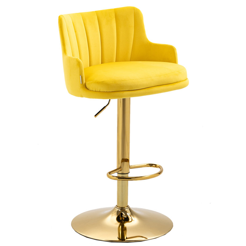 Tabouret pivotant à hauteur réglable, Moutarde