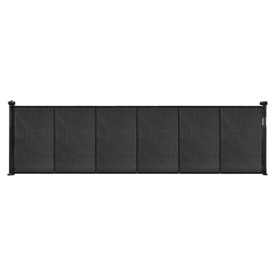 Retractable Baby Gate, 34 inch Tall, Extends up to 110 inch Wide, Retractable Gate for Kids or Pets, Mesh Material, Easy to Install for Indoor Stairs, Doorways, Hallways, Playrooms, Black
