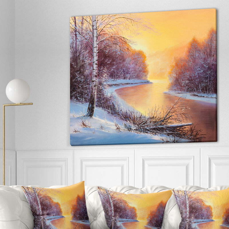 Forêt d'hiver - impression de paysages, H 30 po x l 40 po x P 1,5 po, Toile tendue