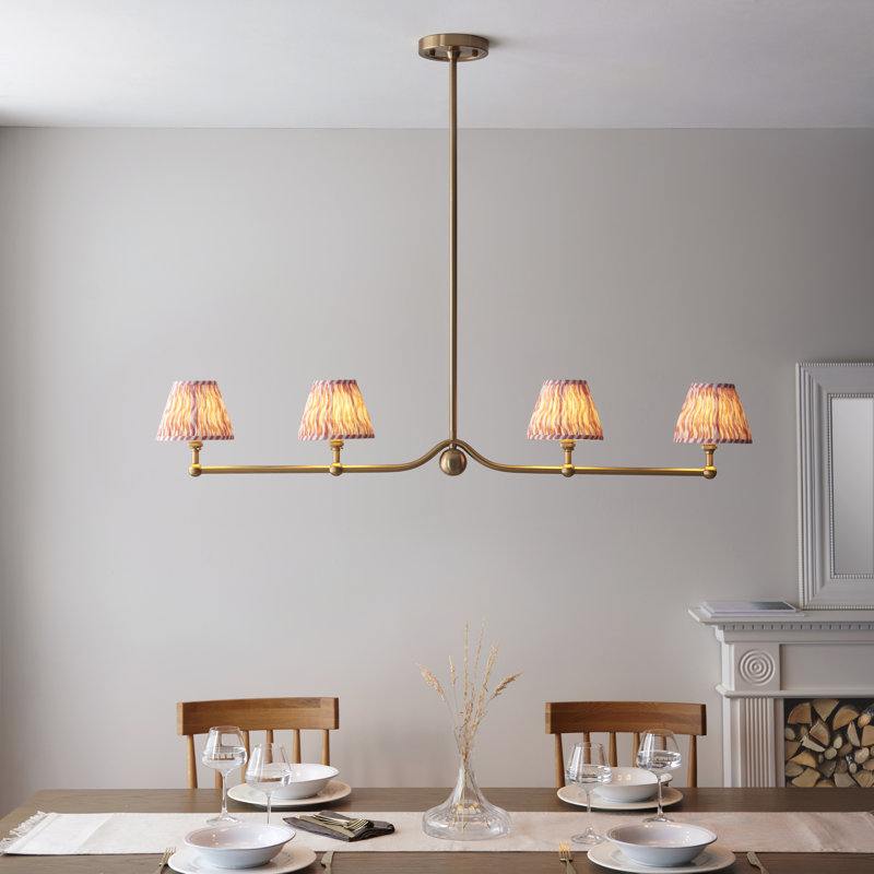 Santiago 4 - Light Shaded Chandelier, Pink