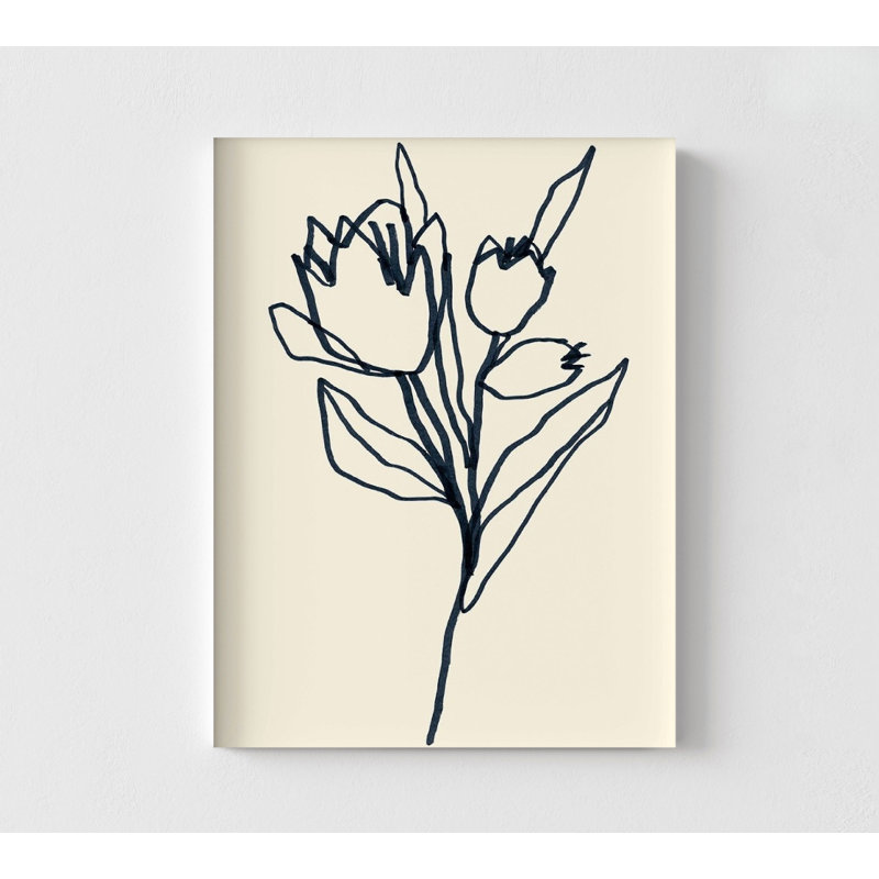 Impression de fleurs minimalistes, dessin au trait naturel, impression de vibrations printanières, impression de fleurs, décoration murale botanique, art mural encadré