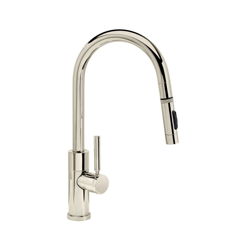 Modern Prep Size Plp Pulldown Faucet - Toggle Sprayer - Angled Spout, Satin Nickel