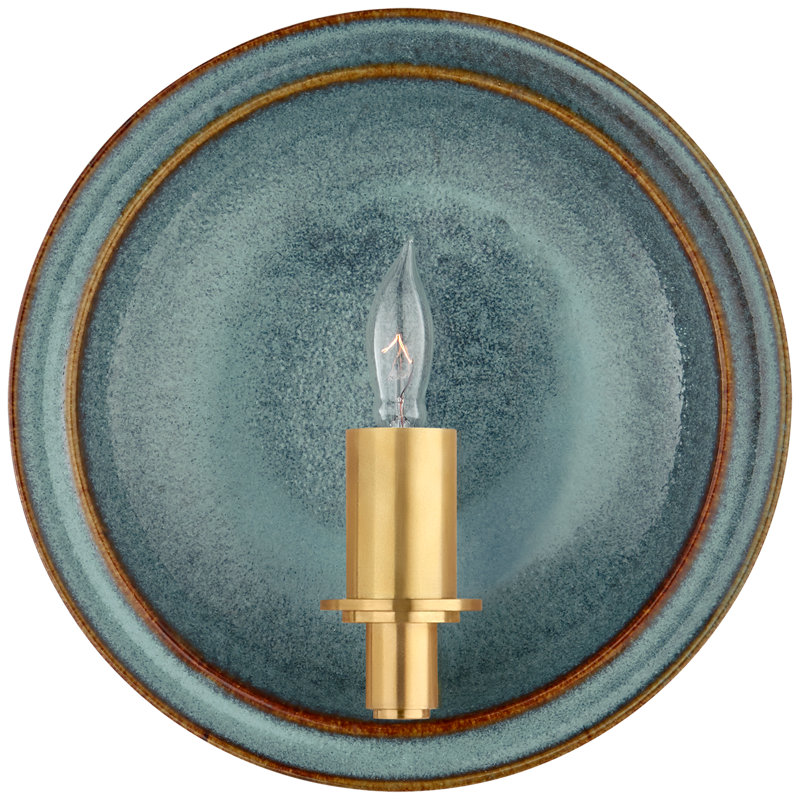Christopher Spitzmiller Leeds Small Round Sconce, Oslo Blue