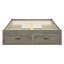 Lit plateforme double avec 6 tiroirs de rangement, structure moderne à profil bas gris antique-1282436230-1282436231