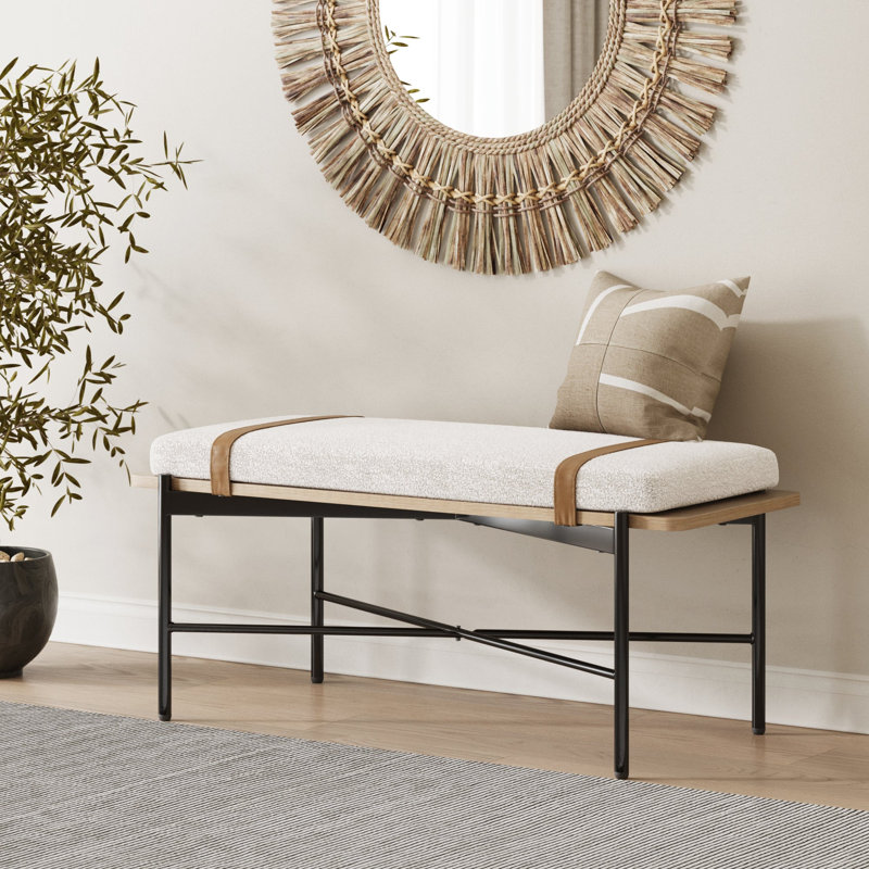 Boucle Upholstered Bench
