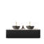 Meuble de rangement pour salle de bain de 60 po, 2 tiroirs, lavabos en céramique noire, motif de pierre, fini rayé 3D, contreplaqué haute résistance, grande capacité de rangement-1207999780-1207999781