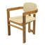 Ensemble de 2 fauteuils d'extérieur en teck et chaises de patio avec dossier tissé