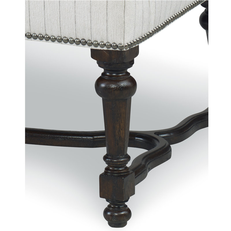 Normandie Upholstered Wingback Chair, Black Nickel Small, Polly Snow